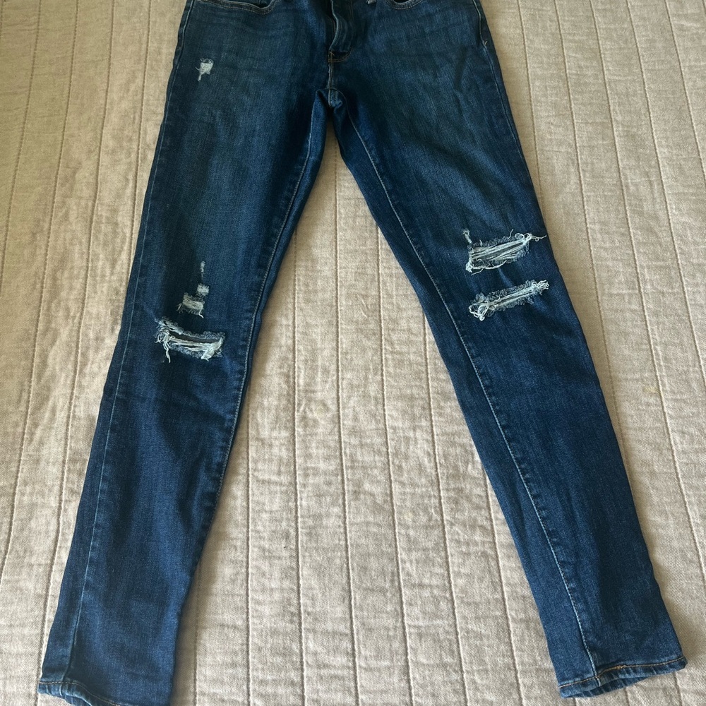Levi's Blue Skinny Jeans with Distressed Details